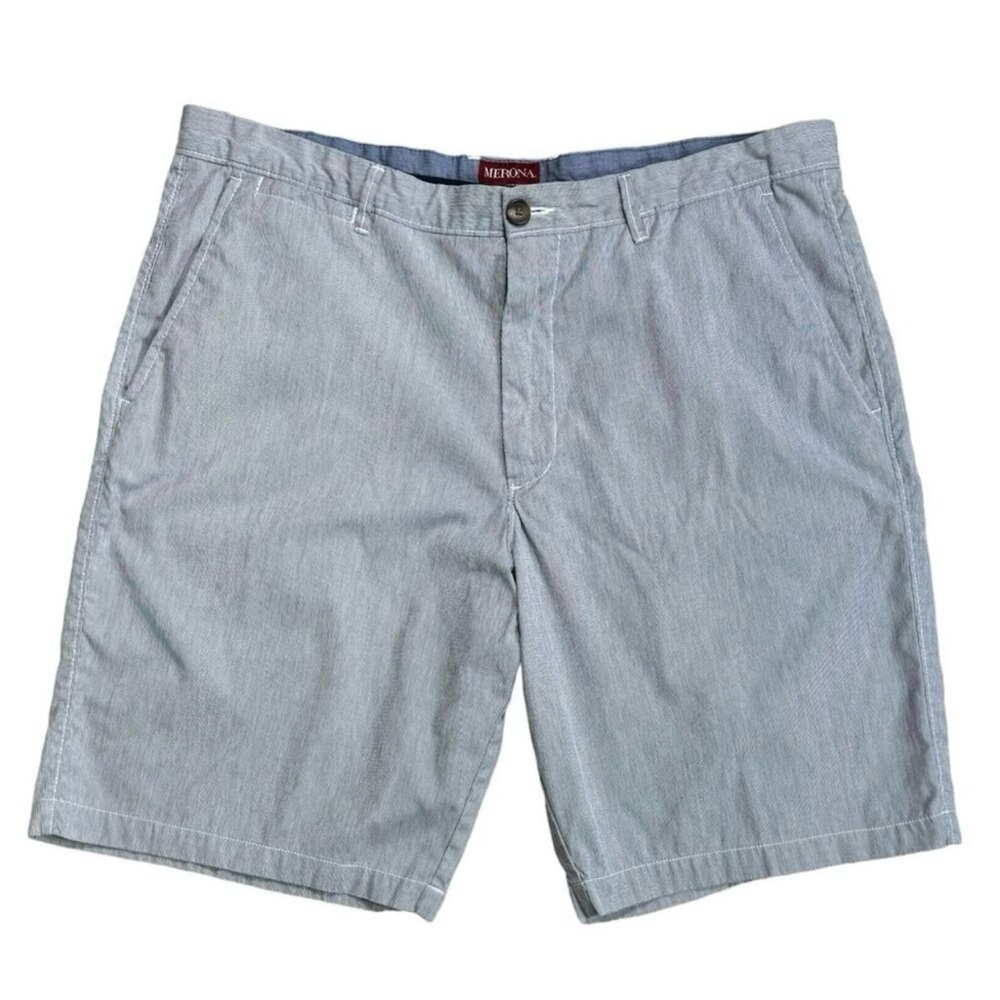 Merona‎ Men's Blue/White Striped Chino Shorts Size 36